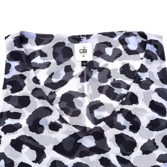 Cabi Women's Feline Animal Print Peplum Sleeveless Blouse Size XS Shirt Top Base - Picture 5 of 7